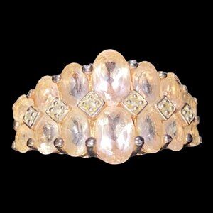 Ring 20 Gemstones Size 7 7.025 Carats Pale Pink Tourmaline .373 Carats Diamonds